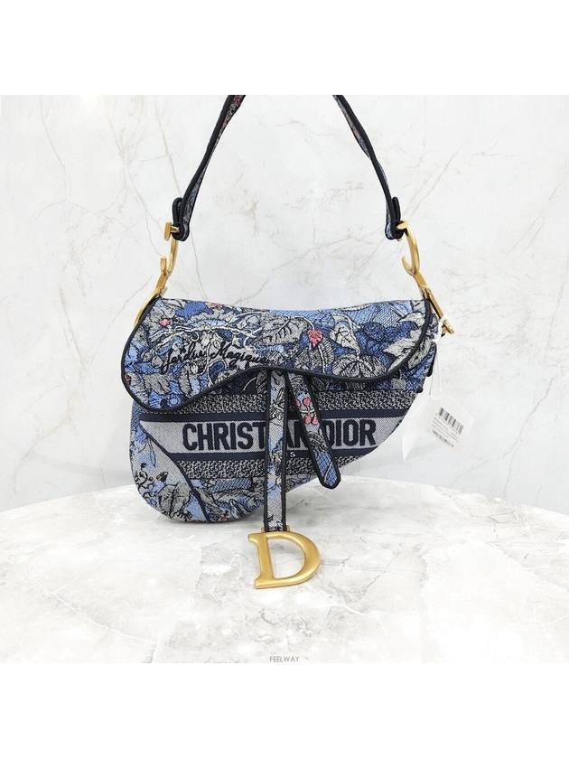 Lux You New Product Denim Multicolor Embroidered Saddle Bag M0446CRZI M49E - DIOR - BALAAN 1