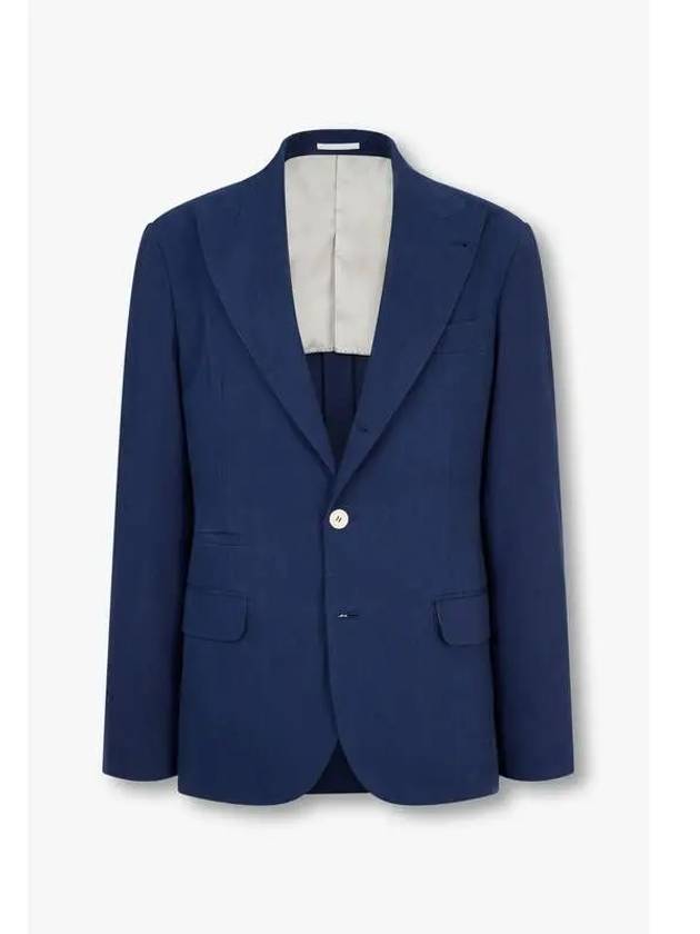 Men s Peaked Lapel Kapok Cotton Jacket Navy - BRUNELLO CUCINELLI - BALAAN 1