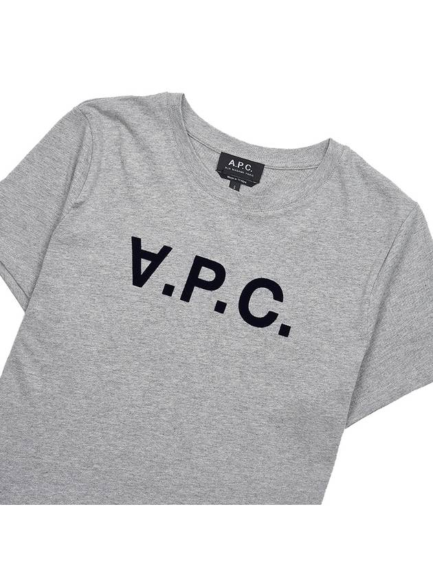 VPC Navy Logo Cotton Short Sleeve T-Shirt Grey - A.P.C. - BALAAN 4