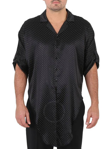 Saint Laurent Micro Stud Details Knot-hem Silk Shirt, Brand Size 39 - SAINT LAURENT - BALAAN 1