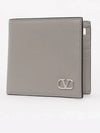 V Logo Signature Half Wallet Grey - VALENTINO - BALAAN 3