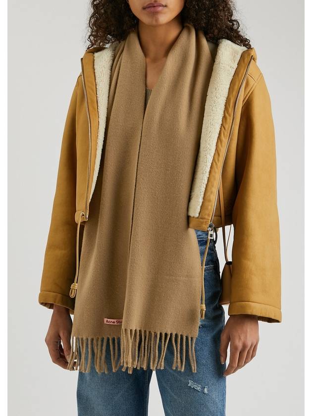 Wool Fringe Muffler Dark Camel - ACNE STUDIOS - BALAAN 4