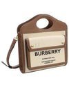 Mini Two-Tone Canvas And Leather Pocket Bag Natural Malt Brown - BURBERRY - BALAAN 2