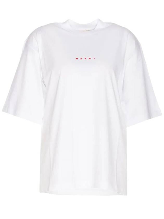 Logo Cotton Short Sleeve T-Shirt White - MARNI - BALAAN 2