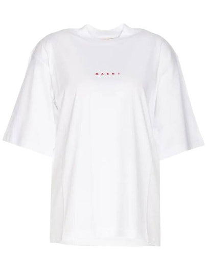 Logo Cotton Short Sleeve T-Shirt White - MARNI - BALAAN 2