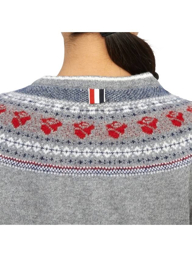 Rose Iceland Fair Isle Intarsia Cardigan FKC596AY1029 - THOM BROWNE - BALAAN 8