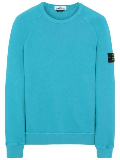 Logo Wappen Washed Raglan Sweatshirt Light Blue - STONE ISLAND - BALAAN 2