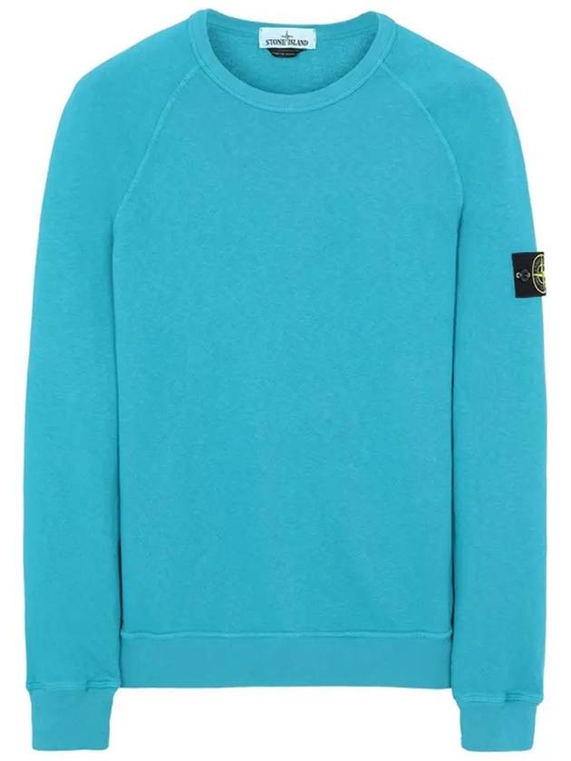 Logo Wappen Washed Raglan Sweatshirt Light Blue - STONE ISLAND - BALAAN 3