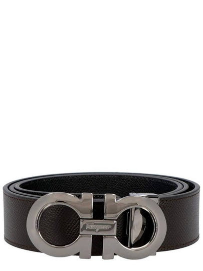 Gancini Reversible Adjustable Leather Belt Black - SALVATORE FERRAGAMO - BALAAN 2