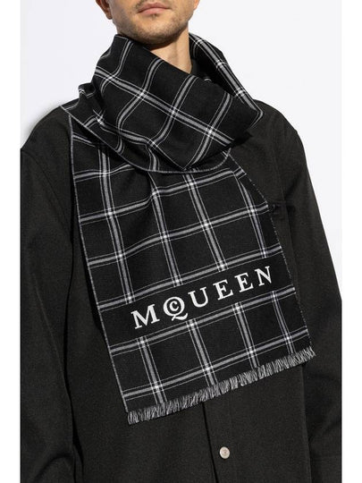 Alexander McQueen Wool Scarf, Men's, Black - ALEXANDER MCQUEEN - BALAAN 2