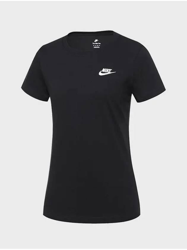 Women's NSW Club Short Sleeve T-Shirt Black - NIKE - BALAAN 3