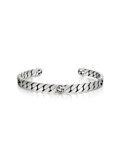 YBA661526001 661526 J8400 0728 Interlocking G Cuff Silver Bracelet - GUCCI - BALAAN 2