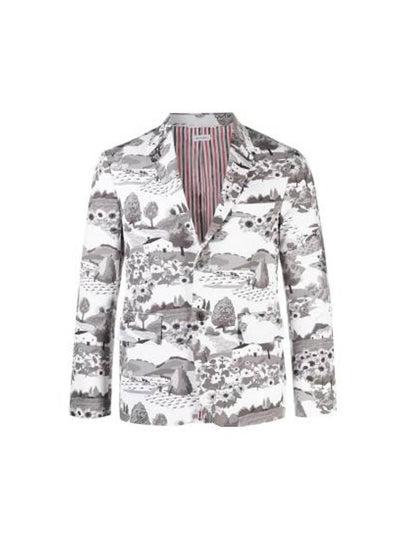 Scenic Canvas Unconstructed Classic Sport Jacket Grey - THOM BROWNE - BALAAN 2