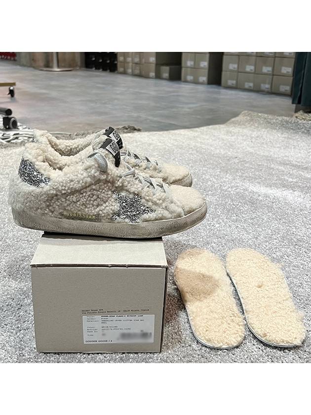 Superstar Glitter Shearling Low Top Sneakers Beige - GOLDEN GOOSE - BALAAN 3