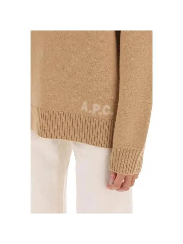 Walter Logo Merino Wool Turtleneck Brown - A.P.C. - BALAAN 5