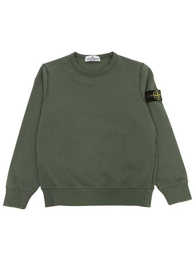 Kids Garment Dyed Logo Wappen Patch Sweatshirt Green - STONE ISLAND - BALAAN 1