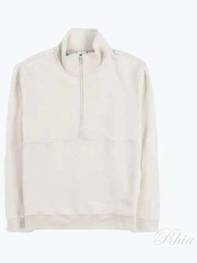 Sportswear Club Brushed Half Zip Up Sweatshirt Bone - NIKE - BALAAN 2