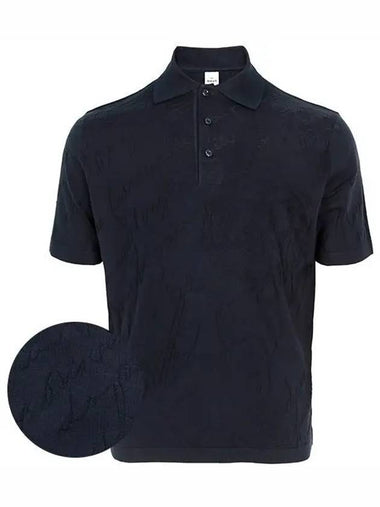 Night Blue Scritto Silk Polo Shirt R27KPS65002 N40 1209426 - BERLUTI - BALAAN 1