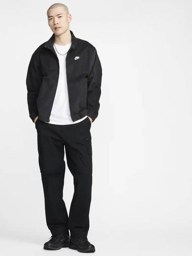 NSW Club Corduroy Harrington Zip Up Jacket Black - NIKE - BALAAN 5