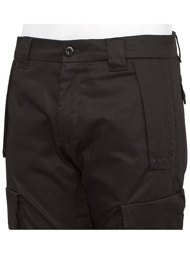 Stretch Sateen Ergonomic Cargo Straight Pants Black - CP COMPANY - BALAAN 8