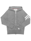 Engineered 4 Bar Diagonal Zip Up Hoodie Light Grey - THOM BROWNE - BALAAN 2