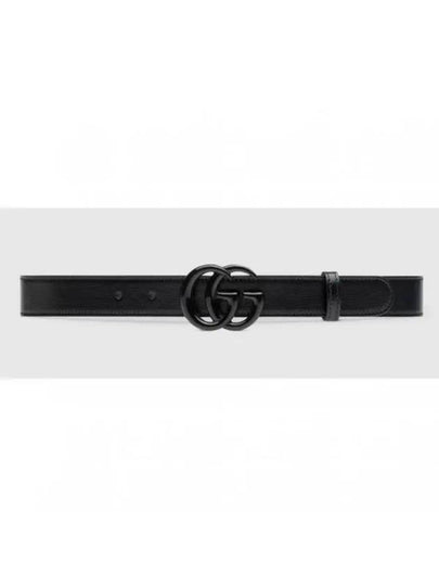 GG Marmont Thin Belt Black - GUCCI - BALAAN 2