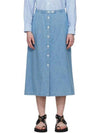 High Rise Denim A-line Skirt Blue - A.P.C. - BALAAN 2