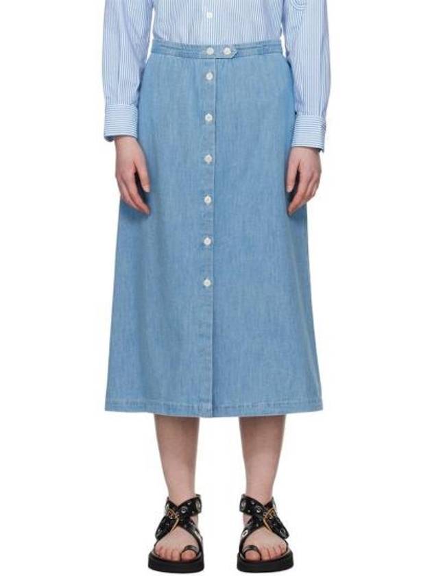 High Rise Denim A-line Skirt Blue - A.P.C. - BALAAN 2