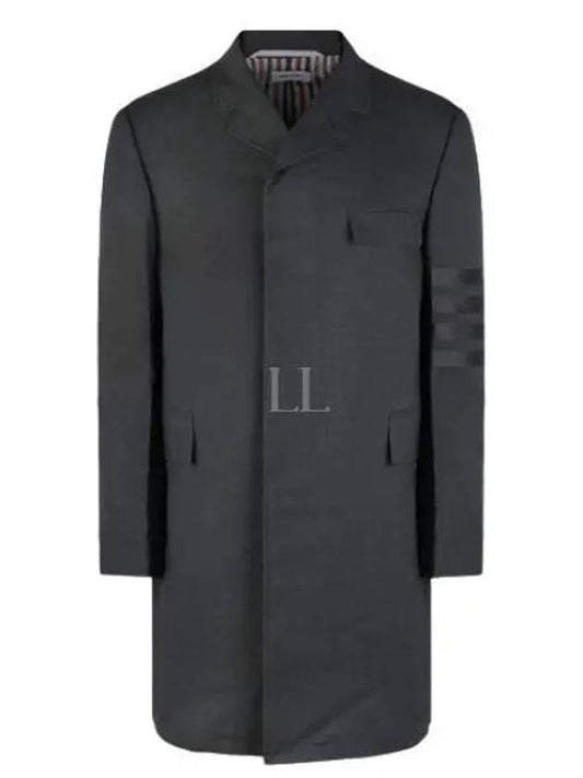 Men's Plain Weave 4 Bar Chesterfield Over Single Coat Dark Grey - THOM BROWNE - BALAAN 2