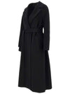 24SS Elisa Wool Belted Long Coat Black 2419011031 013 - MAX MARA - BALAAN 3