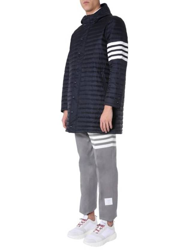 Men's 4 Bar Hooded Padding Navy - THOM BROWNE - BALAAN 5