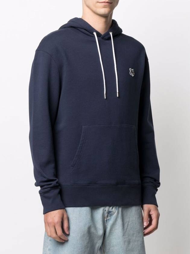 Grey Fox Head Patch Classic Cotton Hoodie Navy - MAISON KITSUNE - BALAAN 5