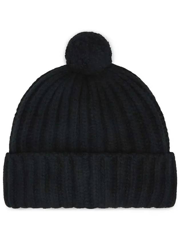 Pony Embroidered Cable Knit Wool Beanie Black - POLO RALPH LAUREN - BALAAN 4