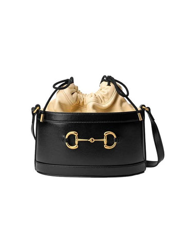 Women's 1955 Horsebit Small Bucket Bag Black - GUCCI - BALAAN 1