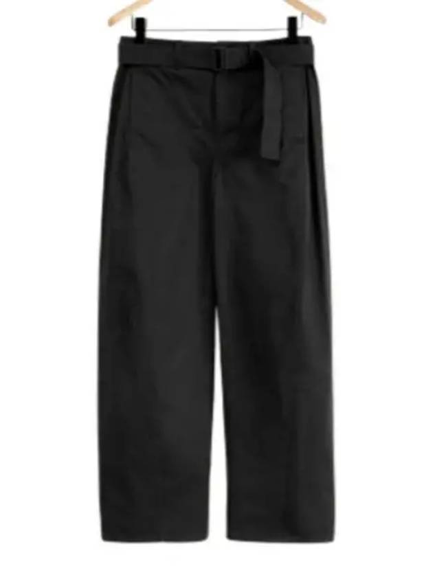 Twisted Cotton Twill Straight Pants Black - LEMAIRE - BALAAN 2