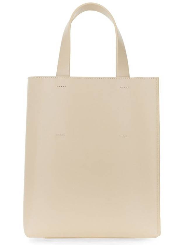 Museo Mini Leather Tote Bag Ivory - MARNI - BALAAN 3