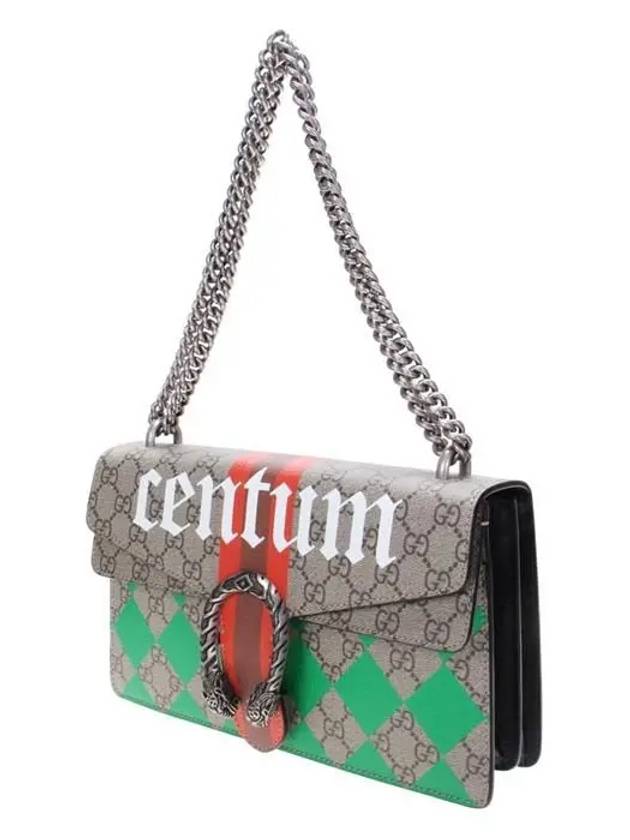 Dionysus GG Supreme Print Leather Small Shoulder Bag Beige Green - GUCCI - BALAAN 3