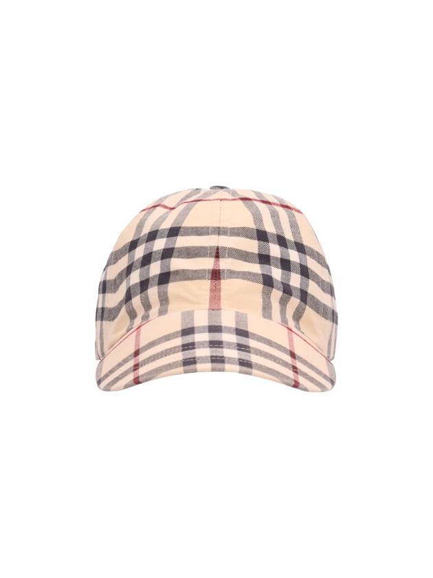 Check Pattern Cotton Ball Cap Beige - BURBERRY - BALAAN 4