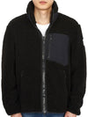 Men's Sagrek Shearling Fleece Zip-Up Jacket Black - MOOSE KNUCKLES - BALAAN 3