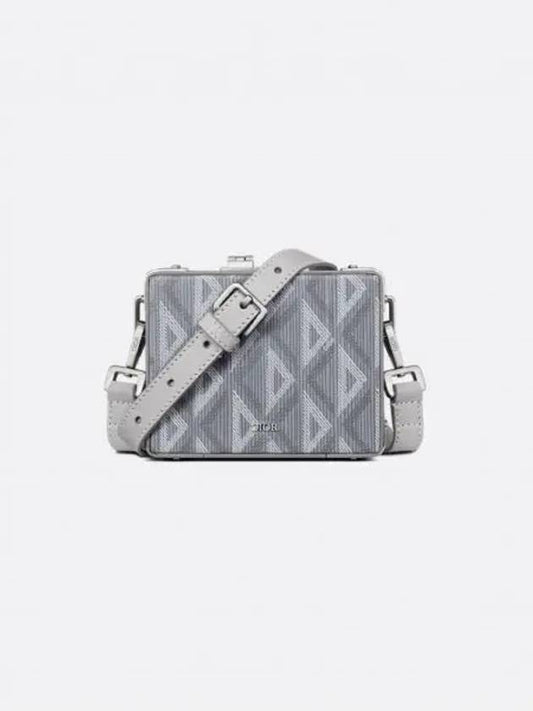 Lock Micro CD Diamond Canvas Leather Cross Bag Grey - DIOR - BALAAN 2