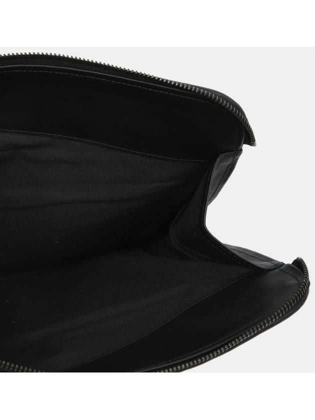 Intrecciato Weaving Zipper Medium Clutch Bag Black - BOTTEGA VENETA - BALAAN 5