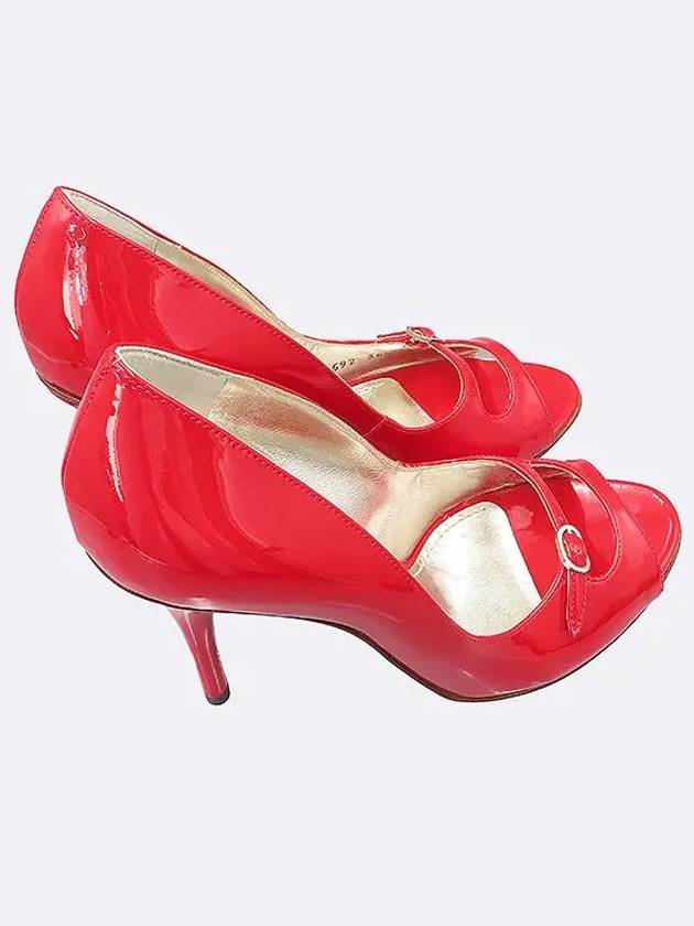 7592 Red color enamel open toe pumps women s shoes 235MM - DOLCE&GABBANA - BALAAN 6