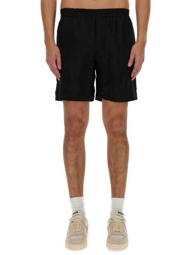 Embroidered Logo Shorts Black - MSGM - BALAAN 2