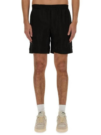 Embroidered Logo Shorts Black - MSGM - BALAAN 2