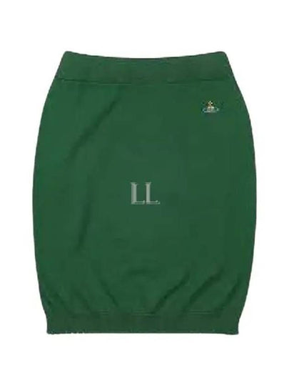 Women's ORB Logo Knit Bea Mini H Line Skirt Green - VIVIENNE WESTWOOD - BALAAN 2