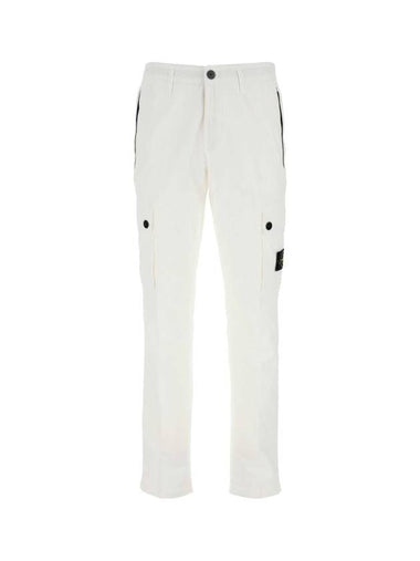 Men's Wappen Patch Cargo Track Pants White - STONE ISLAND - BALAAN 1