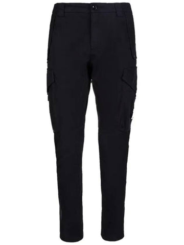 Men's Lens Wappen Stretch Cargo Pants Black - CP COMPANY - BALAAN.