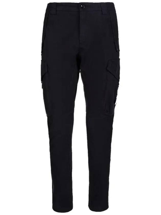 Men's Lens Wappen Stretch Cargo Straight Pants Black - CP COMPANY - BALAAN 1