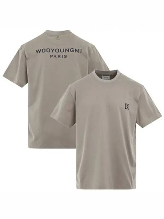 Back Logo Cotton Short Sleeve T-shirt Grey - WOOYOUNGMI - BALAAN 2