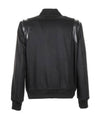 Men's Teddy Light Wool Stadium Bomber Jacket Black - SAINT LAURENT - BALAAN 4